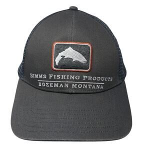 Simms Fishing Products Bozeman Montana Trucker Hat Gray OS Adjustable Mesh Back